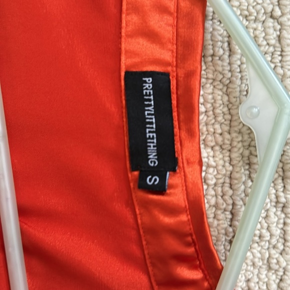 Orange Oversized Satin Shirt - Picture 5 of 5